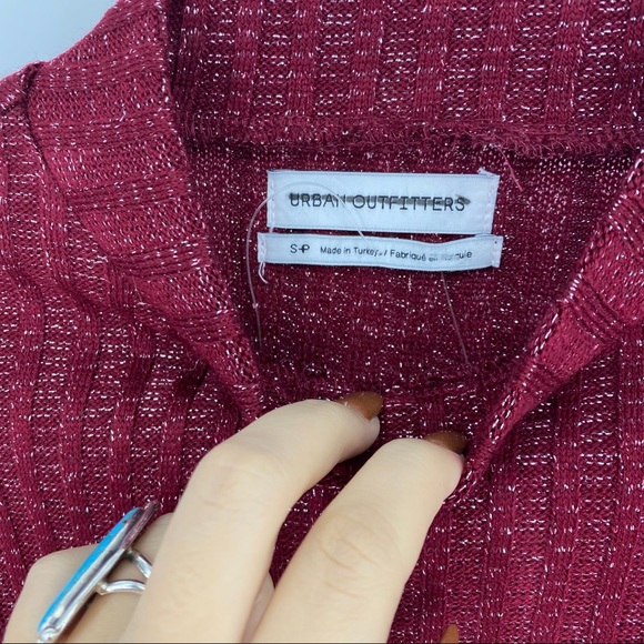 Urban Outfitters Ribbed Metallic Mock Neck Dress - Picture 4 of 6